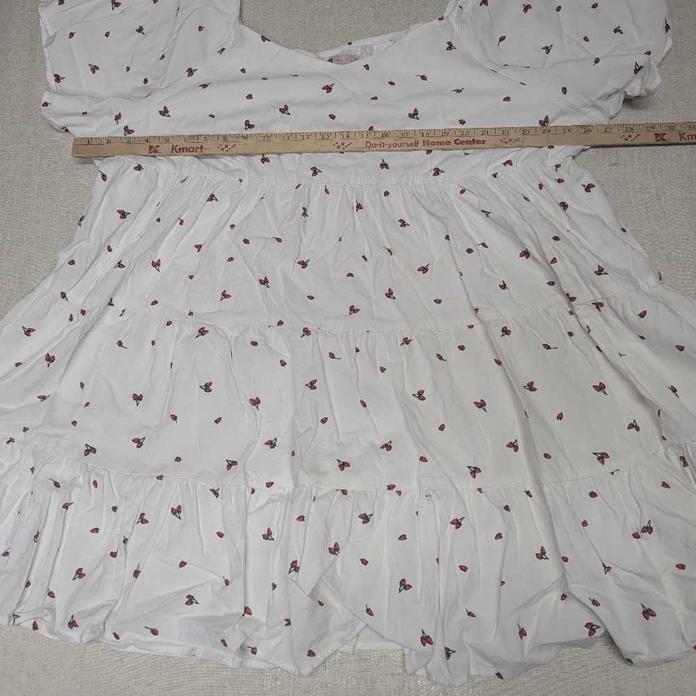 SO 🍓 Strawberry Tiered MIDI Dress - Plus Size 3X - Picture 10 of 13